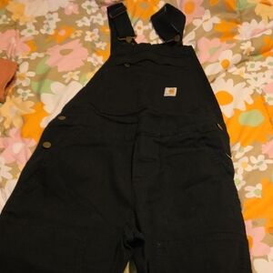 Carhartt Black Overalls with Logo Patch